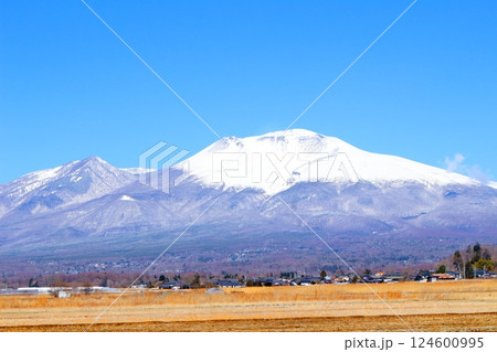 3月の冠雪の浅間山 信州の山々 信州の自然 3月の冠雪の浅間山 信州の山々 信州の自然 124600995