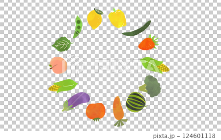 Cute vegetable illustration wreath 124601118