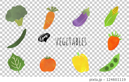 Cute vegetable illustration set 124601119