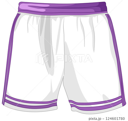 Purple and White Sports Shorts Illustration 124601780