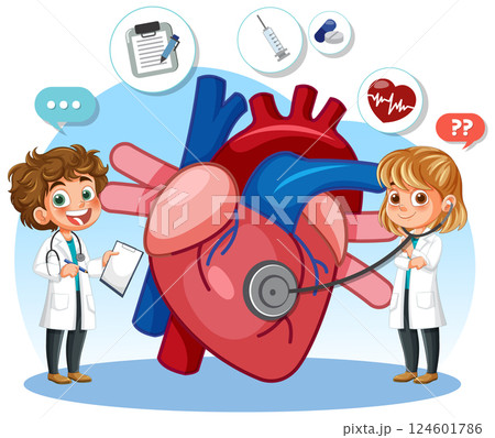 Children Learning About the Human Heart Children Learning About the Human Heart 124601786