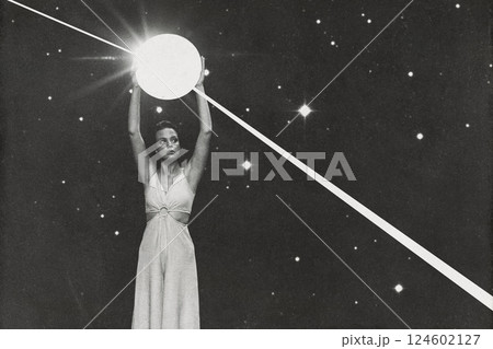 Woman Embracing Cosmic Light 124602127