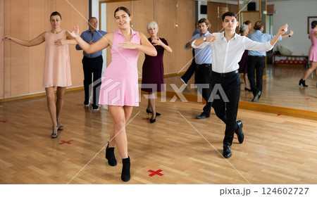 young woman dances paso doble 124602727