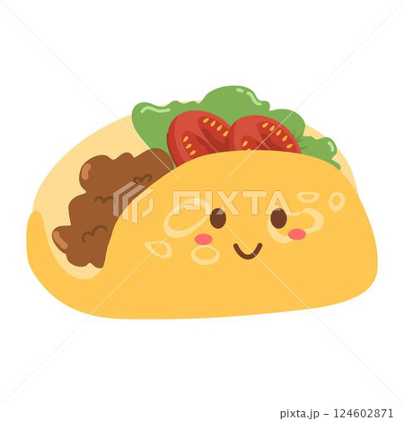 Funny Taco Sticker, happy taco 124602871