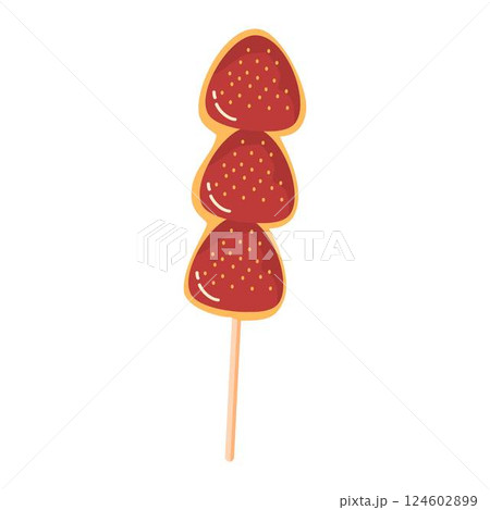 Tanghulu, Fresh Fruits Skewer Illustration Tanghulu, Fresh Fruits Skewer Illustration 124602899