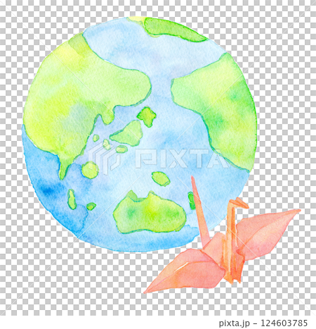 水彩イラスト 世界の平和を祈る 水彩イラスト 世界の平和を祈る 124603785