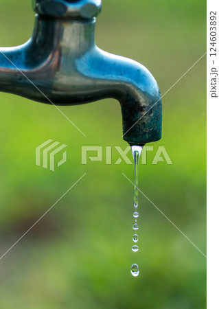公園の水道水の流れる風景 公園の水道水の流れる風景 124603892
