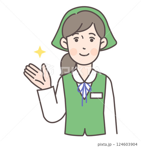 案内する女性販売員 124603904