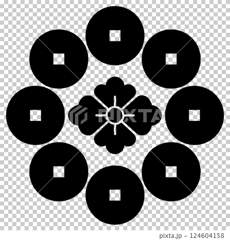 This is the family crest. It is called the Tojo family coin. This is the family crest. It is called the Tojo family coin. 124604158