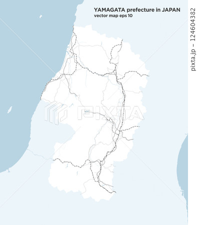 日本の山形県のシンプルなロードマップ 124604382