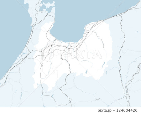 日本の富山県と隣接する都道府県を含む、シンプルなロードマップ 124604420