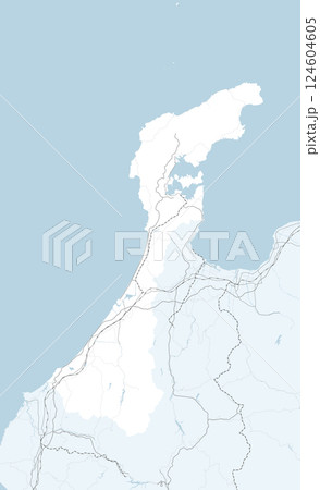 日本の石川県と隣接する都道府県を含む、シンプルなロードマップ 124604605