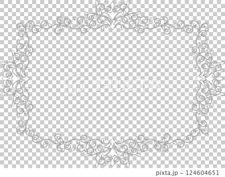 復古書法風格框架材質 89 <裝飾邊框、裝飾框、單色線條畫> 124604651
