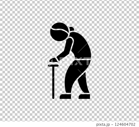 Pictogram of an elderly woman using a cane Vector 124604702