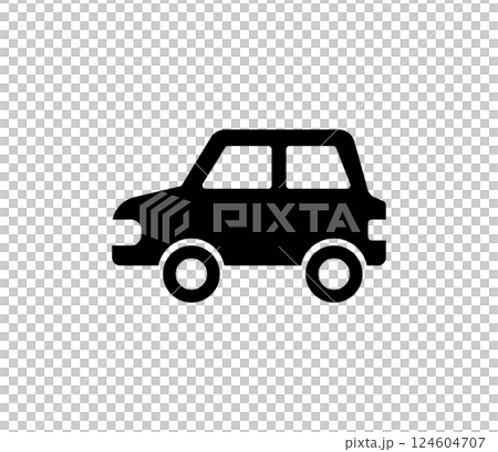 簡單的汽車輪廓圖示向量 簡單的汽車輪廓圖示向量 124604707