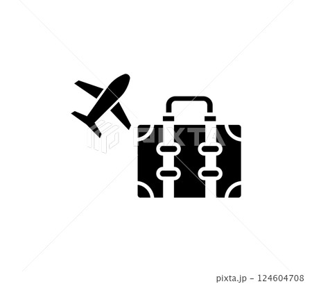 海外旅行のシルエットアイコンイラスト　ベクター 124604708