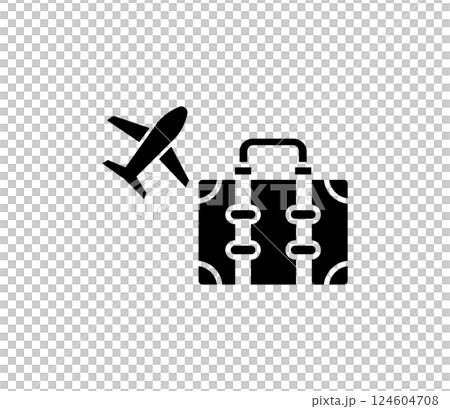 海外旅行のシルエットアイコンイラスト　ベクター 124604708
