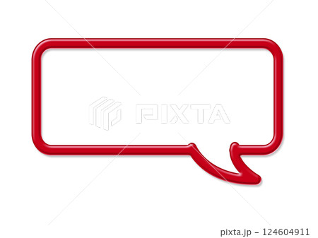 四角形の吹き出し　均等な太い線 124604911