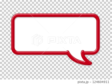 Square speech bubble, uniform thick lines 124604911