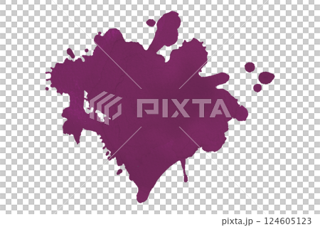 Dark purple brush paint stain isolated on transparent background 124605123