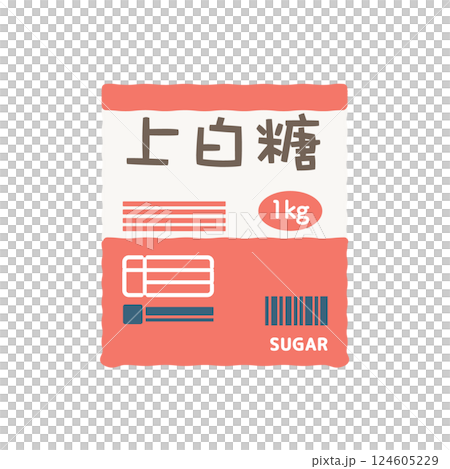White sugar in a bag illustration 124605229