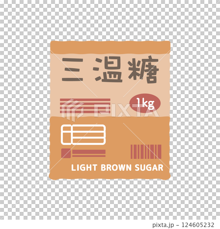 三温糖　袋入り　イラスト 124605232