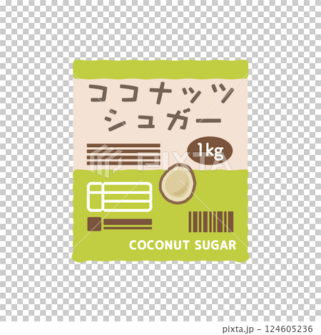 ココナッツシュガー 袋入り イラスト ココナッツシュガー 袋入り イラスト 124605236