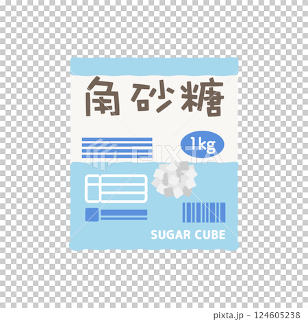 Sugar cubes in a bag illustration Sugar cubes in a bag illustration 124605238