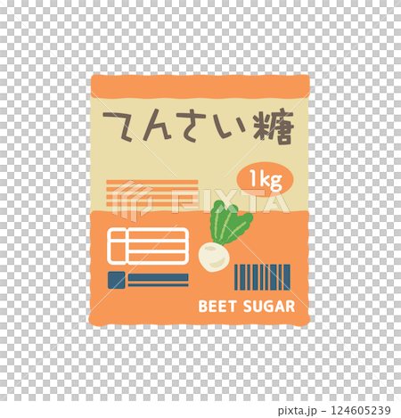 袋子裡的甜菜糖插圖 124605239