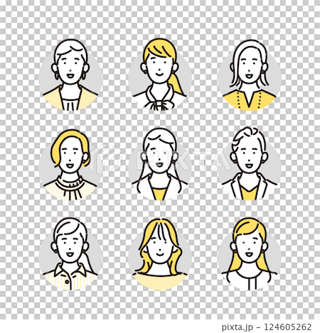 Simple illustration of smiling business woman icon set People 124605262