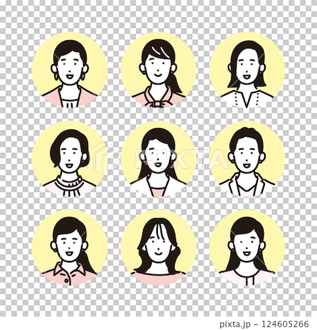 Simple illustration of smiling business woman icon set People 124605266