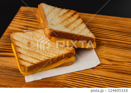 Grilled cheese sandwich perfect for breakfast, brunch, or a tasty snack Grilled cheese sandwich perfect for breakfast, brunch, or a tasty snack 124605328