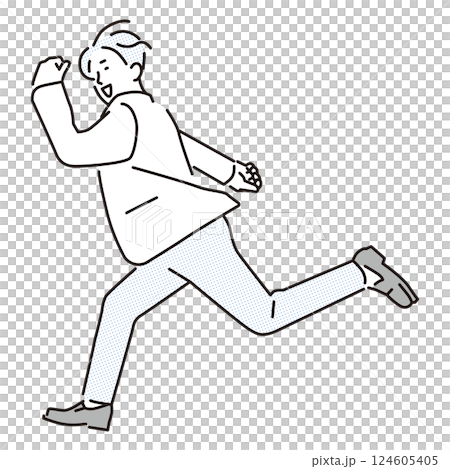 一位商人快樂奔跑的簡單例子 一位商人快樂奔跑的簡單例子 124605405