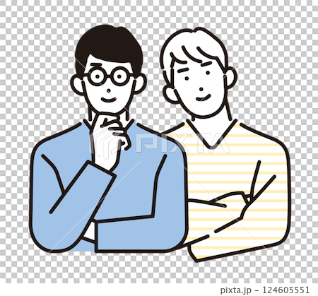 Simple illustration of a male couple 124605551