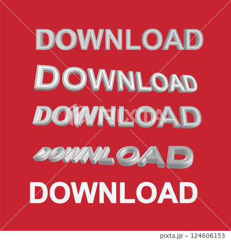Multiple 3D download text 124606153