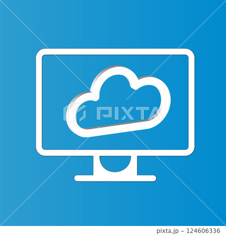 Cloud icon on desktop computer screen -vector illustration 124606336