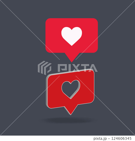 Social media 3D heart icon 124606345