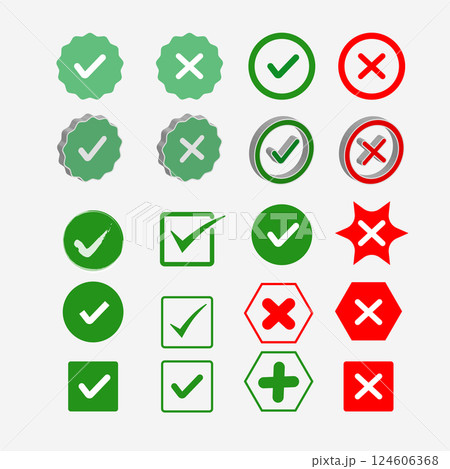 Tick- ok -error signs - vector illustration Tick- ok -error signs - vector illustration 124606368