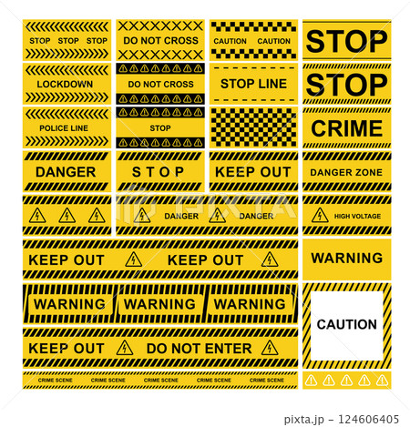 Danger-warning yeallow and black signs and patterens 02 124606405