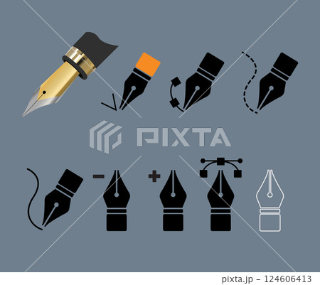 Set of pen tool symbols 124606413