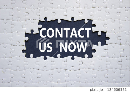 Contact us now symbol. White puzzle with words Contact us now. Beautiful deep blue background. Business and Contact us now concept. Copy space. Contact us now symbol. White puzzle with words Contact us now. Beautiful deep blue background. Business and Contact us now concept. Copy space. 124606581