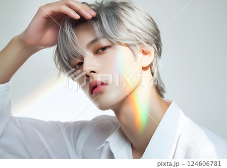 笑顔のアジア人男性 メンズビューティー 124606781
