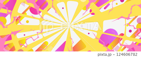 放射状グラデーション幾何学背景フレーム 放射状グラデーション幾何学背景フレーム 124606782