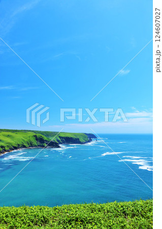 北海道　青空の岬風景 124607027