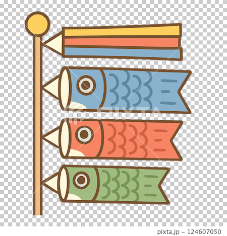 簡單鯉魚旗插畫,圖標,素材,無背景,兒童節 簡單鯉魚旗插畫,圖標,素材,無背景,兒童節 124607050