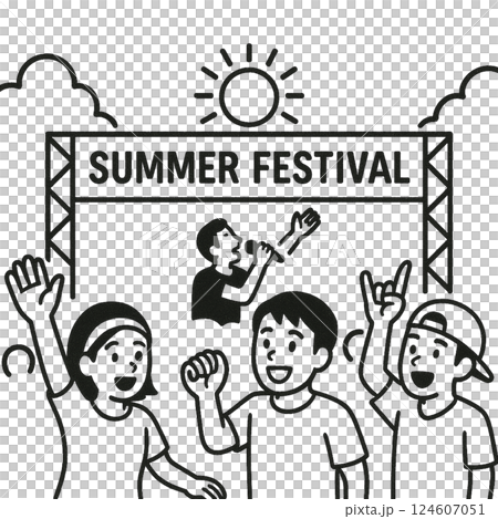 簡單的夏日祭典插畫,夏日祭,無背景,素材,圖標, 簡單的夏日祭典插畫,夏日祭,無背景,素材,圖標, 124607051