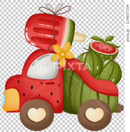 Cute Kawaii Summer Bear Clipart Watermelon Beach Theme Cute Kawaii Summer Bear Clipart Watermelon Beach Theme 124607104