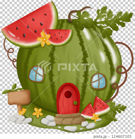 Cute Kawaii Summer Bear Clipart Watermelon Beach Theme 124607105