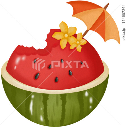 Watermelon Summer Clipart Refreshing Drinks Tropical Treats Watermelon Summer Clipart Refreshing Drinks Tropical Treats 124607264