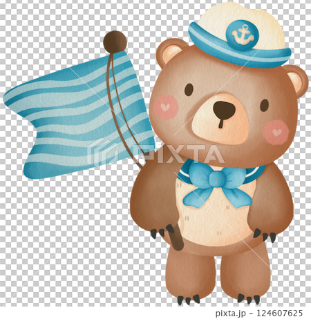 Cute Sailor Teddy Bear Clipart Nautical Baby Shower Marine Adventure 124607625